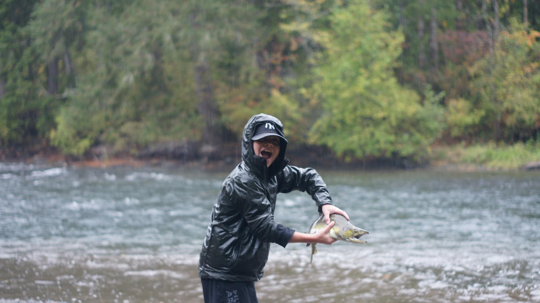 Angler with trophy king salmon catch